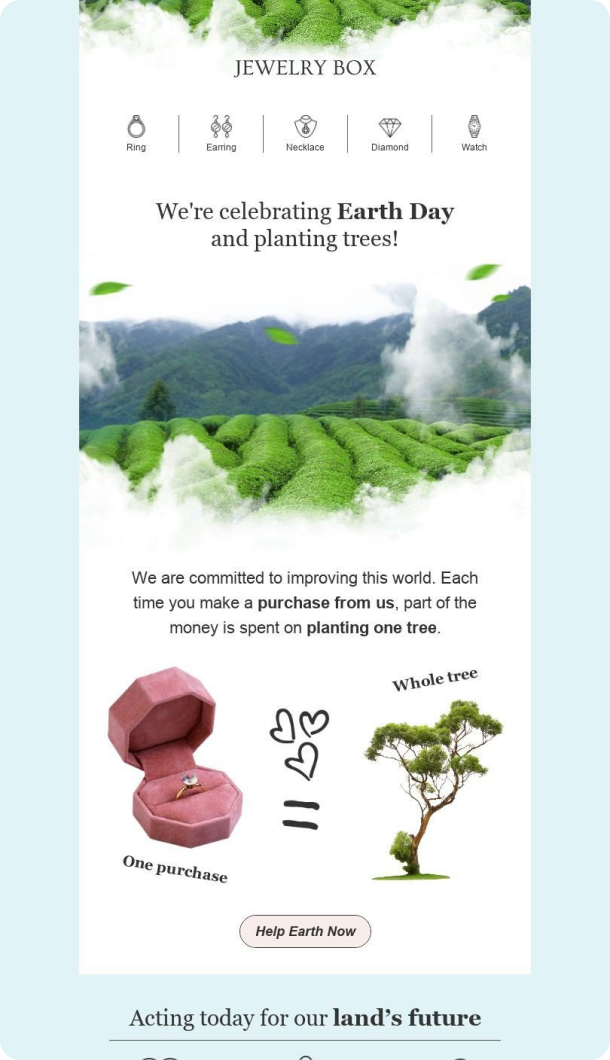 Earth Day Email Template for Jewelry industry