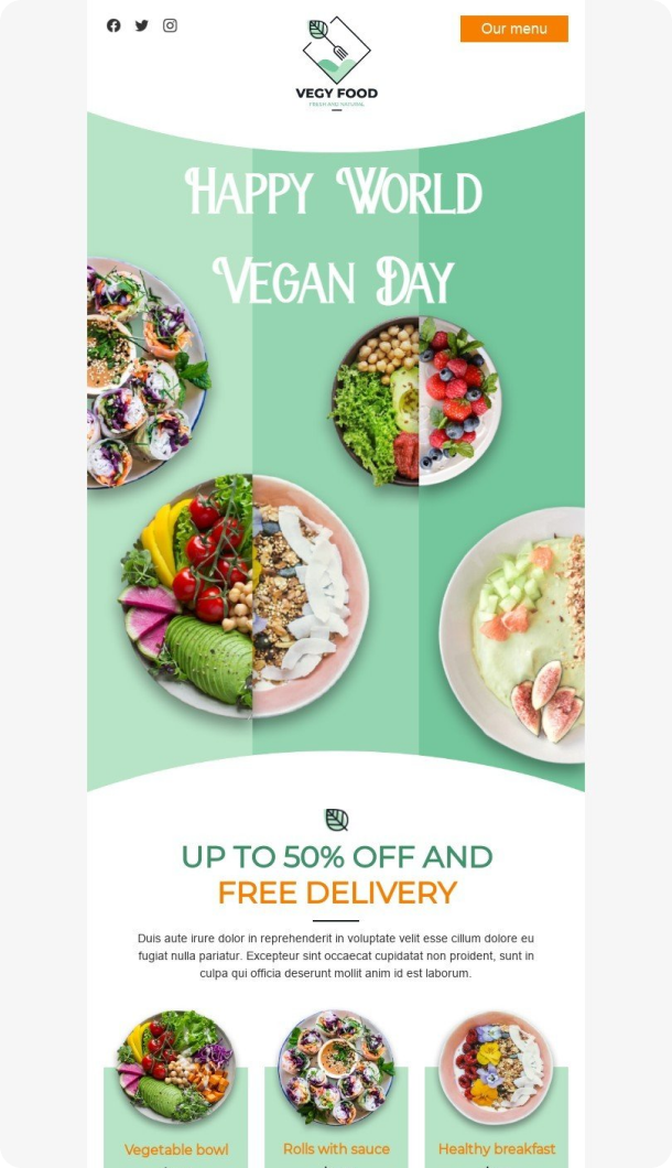 World Vegan Day Email Template for Food industry