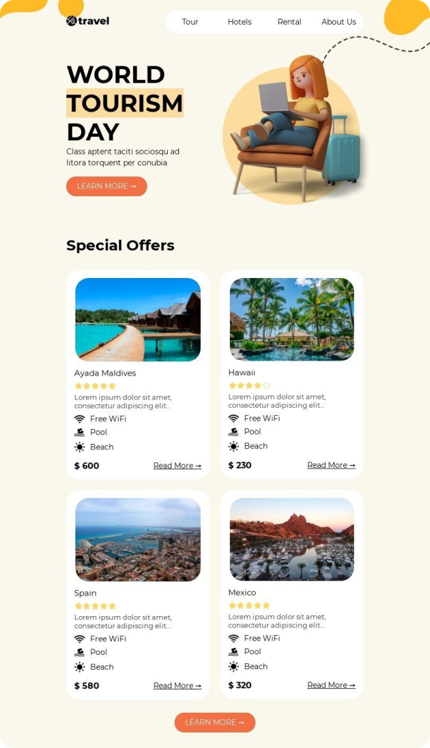 World Tourism Day Email Template for Travel industry